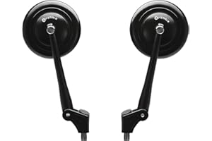 FENRIR Omologati Nero CNC Specchietti Moto Specchietto Retrovisore Specchi Retrovisori per Retrò Scrambler Monster Z900RS Z650RS V7 XSR700 XSR900 CB300R CB650R CB1000R REBEL RNINET R12NINET R12 SV650