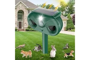 TRAVEL PACKAGING CUBE Solar Cat Repellent for Gardens UK, Ultrasonic Animal Repeller, Waterproof Cat Deterrent with PIR Motion Sensor,4 Modes, Effective for Squirrel, Dog, Cat, Fox, Bird Etc (Deep Green)