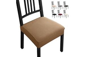 BALLADHOME Pokrowce Na Krzesła Do Jadalni 4 Sztuki Stretch Pokrowce Na Wysokie Krzesła Rozciągliwe Pokrowców Na Krzesła Na Siedzenia Zmywalne Zdejmowane Do Restauracja Kuchnia Bankiet (Wielbłąd, 4 Sztuki)-B