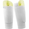 Dokpav Football Shin Guard Socks Sleeves Double Layer Shin Pads with Mesh Breathable Design Shin Pad Sleeve for Football Games Beginner Or Elite Athlete - Children Teenagers Boys Girls Men Women