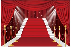 Ttincceer 150x100cm Roter Teppich Podium Superstar VIP Wichtiger Gast Empfangen Auszeichnung Fotografie Hintergrund Rote Schritte Vorhang Hintergrund Requisiten