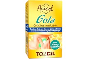 Apicol Gola Gelatinas Masticables - Propolis puro con Regaliz, Anís, Menta, Mirra y Erísimo (Hierba del Cantor) - Efecto Suavizante sobre Garganta, Faringe y Cuerdas vocales - 24 Perlas de Tongil