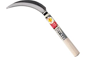 豊稔企販 Japanische Toyotomi Mitsuyama Sichel mit gezackter Klinge 17cm Gartengröße Gras Efeu Ernte Gemüse Unkraut Stahl SK-5