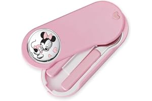 VALENTI & CO. Disney Baby Prima Infanzia - Set Pappa Tascabile Con Posatine In Metallo E Dettagli In Argento Mouse - Idea Regalo Bambina, Minnie, One size