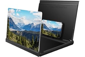 NICERIO 3D Universal Screen Magnifier, Foldable 12 Inch HD Smartphone Screen Amplifier with Mobile Phone Suction Cup for Watching Video Films, Compatible with Huawei/iPhone/Samsung/All Smartphones