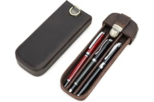CONTACTS Etui na długopisy z prawdziwej skóry, vintage uchwyt na 3 długopisy, ochronny rękaw podróżny na długopisy, eleganckie akcesoria biurkowe w starym stylu, pudełko organizera na ołówki
