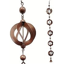 Catena Di Pioggia Decorativa Per Giardino - 42,52 Pollici, Con Campanelli A Campana, Stile Retrò Per Grondaie - Foto 11