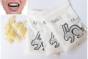 SMILEORTHO Ambra 3/16 Denti elastici dentali Spazio vuoto Elastici ortodontici 2,5 OZ Forza leggera (3 sacchetti = 300 pezzi)