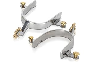 Frdhee Cavallo Speroni, 2 Pezzi West Cowboy Speroni in Acciaio Inox Western Speroni in Stile Cowboy Occidentale con Speroni Gear per Stivali da Equitazione, Uomini, Cavalieri