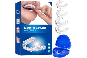 BLHOLIFE Mouth Guard for Teeth Grinding, Mouth Guard for Sleeping, Gum Guard for Grinding Teeth 4 Pcs, Teeth Whitening Gum Shield for Adults & Kids, Stops Bruxism
