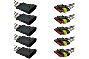 Mintice™ 5 X 5 broche voiture de façon automatique étanche connecteur électrique kit de prise de courant avec du fil AWG de calibre marin