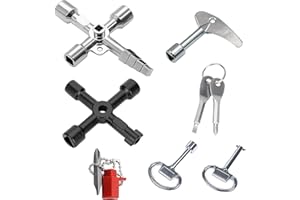 Rumgug 2 szt. Wielofunkcyjny 4 w 1 uniwersalny klucz 4-drożny klucz trójkątny klucz krzyżowy uniwersalny do licznika gazu gazowego wytrzymała ergonomiczna konstrukcja (zestaw B)