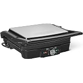Amazon Basics - Contact electric grill with temperature control, non-stick plates, 2000 W, black