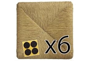 ArredaSì Fondi in Paglia 37x37 Ricambi per sedie impagliate [Set di 6 pz] + Feltrini in Omaggio