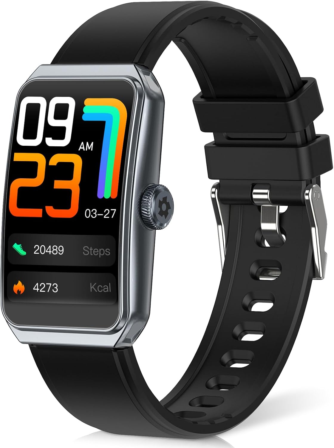 Fitness Tracker with 24/7 Heart Rate, Blood Pressure Blood Oxygen Sleep Monitor,103 Sports Modes Smart Watch IP68 Waterproof Activity Trackers, Step Counter Calories Pedometer for Women Men (Black)