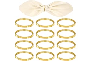 Nogeqi 12 anelli napkin in metallo dorato, eleganti anelli napkin natalizi napkin anelli boho rotondi in oro per matrimoni, cene, anniversari, decorazione da tavolo