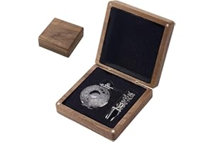 AHANDMAKER Walnut Wood Pocket Watch Box, Portable Single Watch Gift Box with Pillow Wood Wristwatch Case Jewelry Storage Travel Organizer for Men Women, Coconut Brown