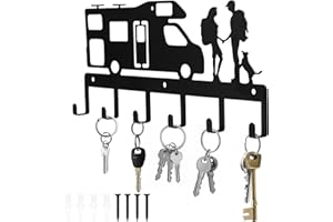 QJKEJI Uchwyt na klucze na ścianę, czarny kot haczyki na klucze montowane na ścianie, stojaki na klucze, wieszaki z 6 haczykami, do salonu, przedpokoju, wejścia, kuchni, biura, dekoracja (słodka para)