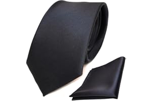 TigerTie Designer Krawatte Einstecktuch in einfarbig uni