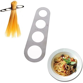 Couteau à Spaghetti ITimo - Acier Inoxydable, 4 Trous, Mesure Pâtes, 18 Cm