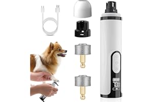 YGYZKJSD Silent Groom Pro Nail Grinder Cordless, 2025 Upgraded Nail Trimmer for Dogs and Cats, Quick USB Charge with Replacement Grinding Heads (1+2*Replacement Head)