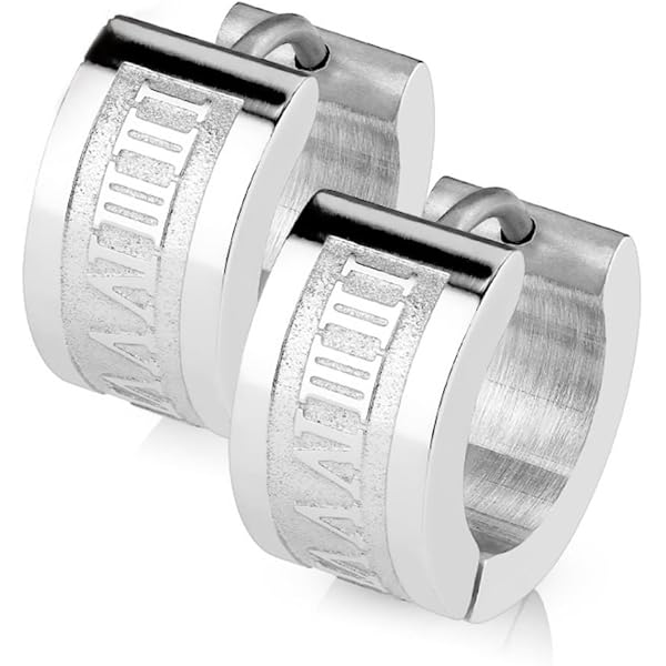 BlackAmazement Fish Bones Ohrringe 2er Set - Silberne Fischgräten Creolen Aus Edelstahl