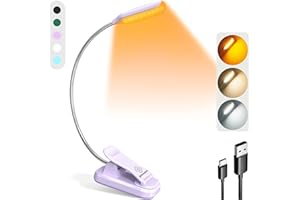 Glocusent Lampe Livre 10 LED, Lampe de Lecture au lit, Liseuse Lampe Rechargeable, 3 Couleurs & 3 Intensités, Autonomie 80h, Idéale pour Amoureux Livres, Gadget insolite utile