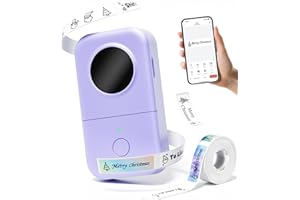 Phomemo D30 Etichettatrice Bluetooth - Portatile Stampante Etichette Adesive Termica per iOS & Android, Mini Etichettatrice Etichette Adesive per casa,scuola,Cucina -Viola