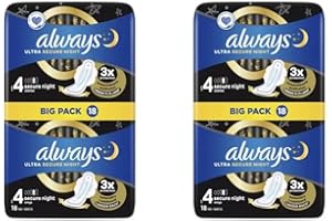 Always - Ultra Secure Night - Serviettes Hygieniques avec Ailettes 9x taille 4 - Lot de 4