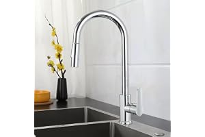 XWIHTR Utdragbar kökskran, 360° svängbar, vattenbesparande design, tyst ventilkärna, anti-dräneringsblockering, konstruktion