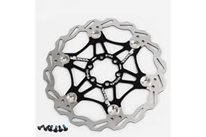 Newgoal Disco Freno a Disco per Bicicletta, 180mm Disco Freno per Bicicletta Mountain Bike Disco Freno flottante Blocco Centrale Accessori per Biciclette(Nero)