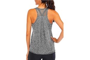Superora Workout Tops Loose fit Racerback Tank Tops for Women Mesh Backless Tank Running Tank Tops