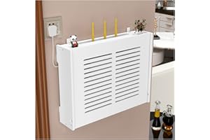 GMTSTORE Wi-Fi Storage Box Router Wireless Scaffale di Stoccaggio Soggiorno A Parete Router Modem Armadio di Stoccaggio Decorazione Persiane Scaffali Sospesi (Color : Bianca, S : 47x36x11cm)