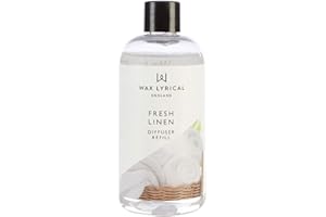 Wax Lyrical Fresh Linen Reed Diffuser Refill - 200ml | Uplifting Scent of Freshly Washed Linen | Made in England
