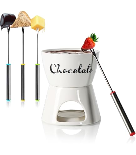 Set De 4 Tasses à Fondue Au Chocolat Swissmar – Idéal Pour Soirées Romantiques Ou Desserts Festifs