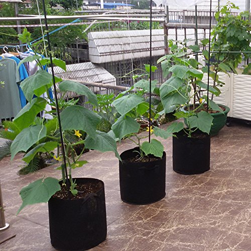 MORESAVE 4 Stück Pflanzsack aus Vliesstoff, 15 Gallonen, schwarz, 50 x 30 - 2