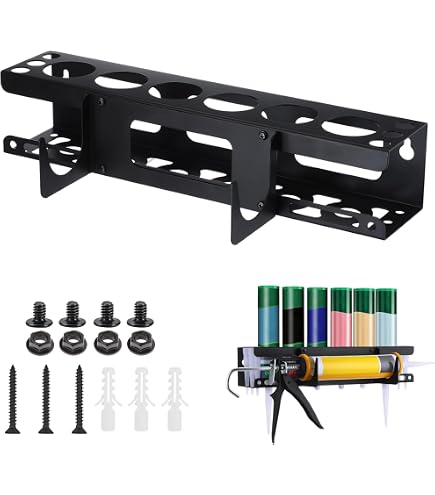 GOEDCH Support Mural Pour Bouteilles Pulvérisateurs - 5 Trous + 6 Fentes, Acier Robuste