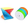 AUTHFORT 3X3 Cylinder Speed Cube & Twist 3X3 Stickerelss Speed Cube Combo Pack Of 2 (2 Pieces), Kid