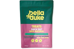 Bella & Duke Duck Feet for Dogs - For Young & Old Dogs, Joint Care - For Stiffness & Pain in Arthritic Dogs - Grain-Free, Gluten-Free, High Protein - Natural Alternative to Processed Treats