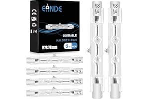 Eande 6 Piezas Bombilla Halogena 78mm R7S, 150W 230V, 2880LM Luz Regulable Blanca Cálida 2800K