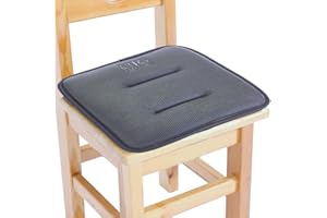 Big Hippo Cojín de silla infantil con fijaciones, espuma viscoelástica, almohadilla antideslizante para silla infantil, cojín cuadrado pequeño para silla escolar/cocina de madera