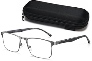LITIMA Lesebrille Herren Rechteck Rahmen, Anti-Augenbelastung/UV, Lesebrille Herren Mit Blaulichtfilter, Anti-Blaulicht Brille Mit Sehstärke