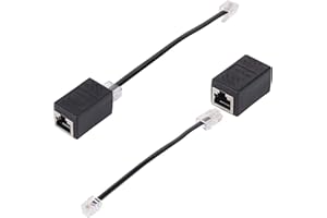 HAWAKA RJ45 Ethernet-Splitter, RJ45-Netzwerk-Splitterkabel, Adapter von RJ45-Buchse auf RJ11-Stecker, Ethernet-RJ45-8P8C-zu-Telefonkabel-RJ11-6P4C-Konverter(2 Stück,Schwarz)