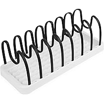 Set Portacoperchi Regolabili Per Cucina - 5 Paia Con Gancio Trasparente, Organizer Per Coperchi Pentole