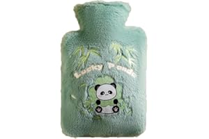 YSKERRIGTOY Panda Bolsa Agua Caliente, 1L Bolsa de Agua Caliente con Funda Bolsas Aguas Calientes Peluche Bolsas de Aguas Calientes Grande Lindo BolsaAguaCaliente Animales Regalo para Adultos Niños Azul