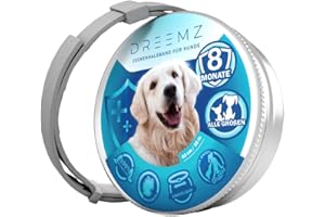 DREEMZ ® Insect Repellent Collar - Insektenschutzhalsband - Flohhalsband HundeFlohSchutz Halsband für Hunde 8 Monate Schutz - 63cm verstellbar (1 Einheiten)