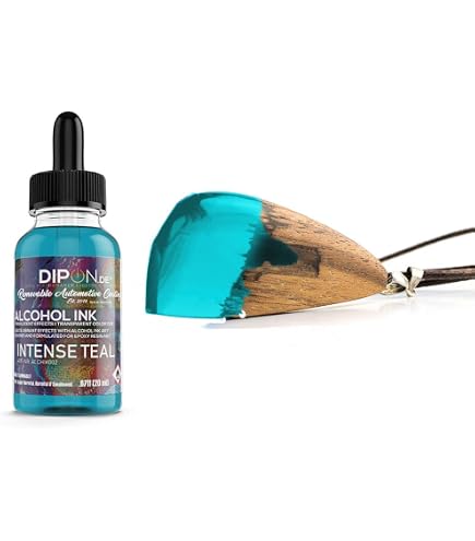 Inchiostri Alcolici Etter Art Per Resine Epossidiche, Colore Turchese Blu Opaco, Alta Pigmentazione, Per Pittura Fluida, Vetro, Ceramica E Metallo - 4