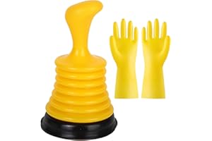 KRYMSON 1 przyssawka do pompy toaletowej, 1 para gumowych rękawic rozmiar L, urządzenie do czyszczenia rur, narzędzie do odsysania i zatykania, przyssawka do pompy odpływowej, odpowiednie do toalet, kuchni i