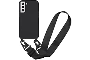 MBSLFY Silikon Handykette für Samsung Galaxy S22 Hülle mit Band,Verstellbarer Halskette Handyhülle,Necklace Hülle mit Band,Handyhülle für zum Umhängen,Case mit Schnur, Schwarz