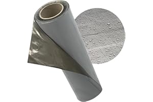 Ultiness KSK Film autocollant en aluminium pour toiture - Alternative au carton goudronné de toit autocollant - Pour abris de jardin, abris de voiture et plus encore - Gris argenté - 5 x 1 m